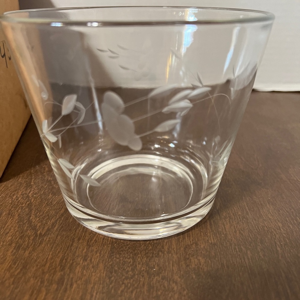 Princess house heritage floral small ice bucket with box Roughly 5" Tall Smooth - Picture 7 of 11